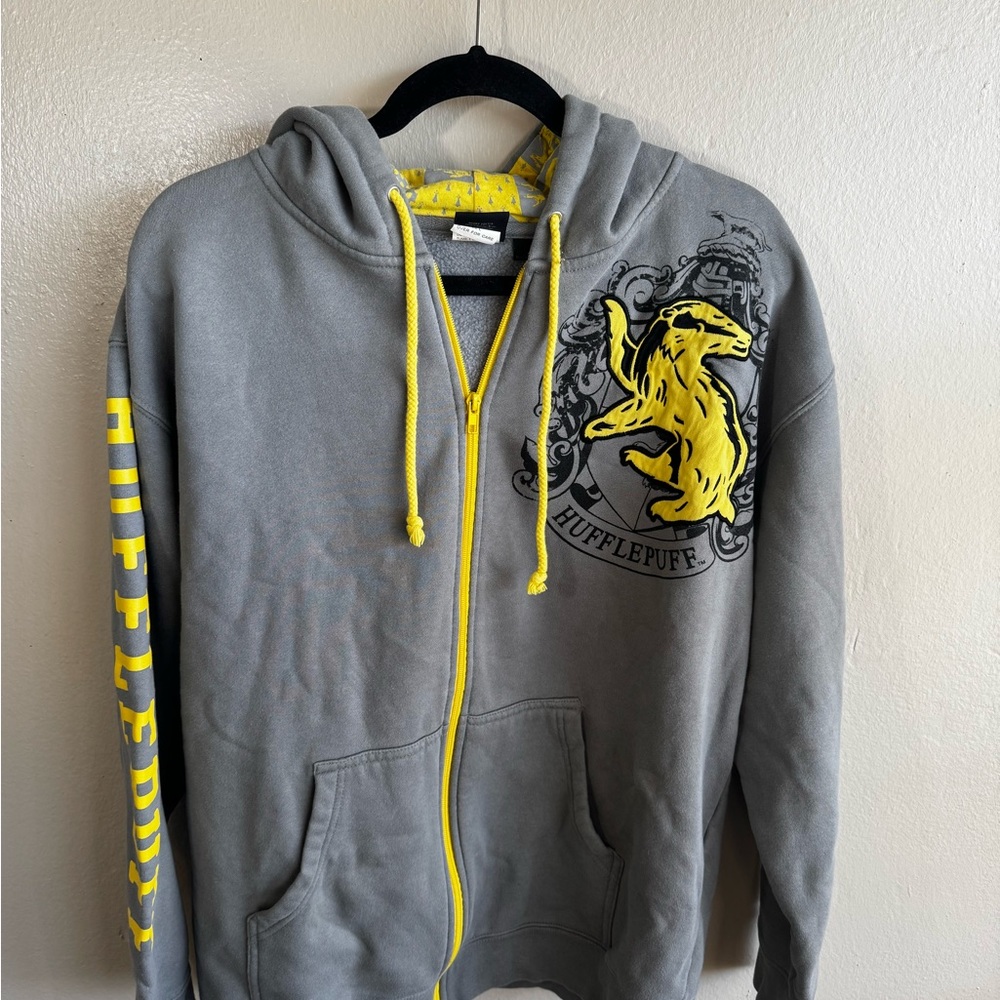 Hufflepuff Gray and Yellow Hoodie